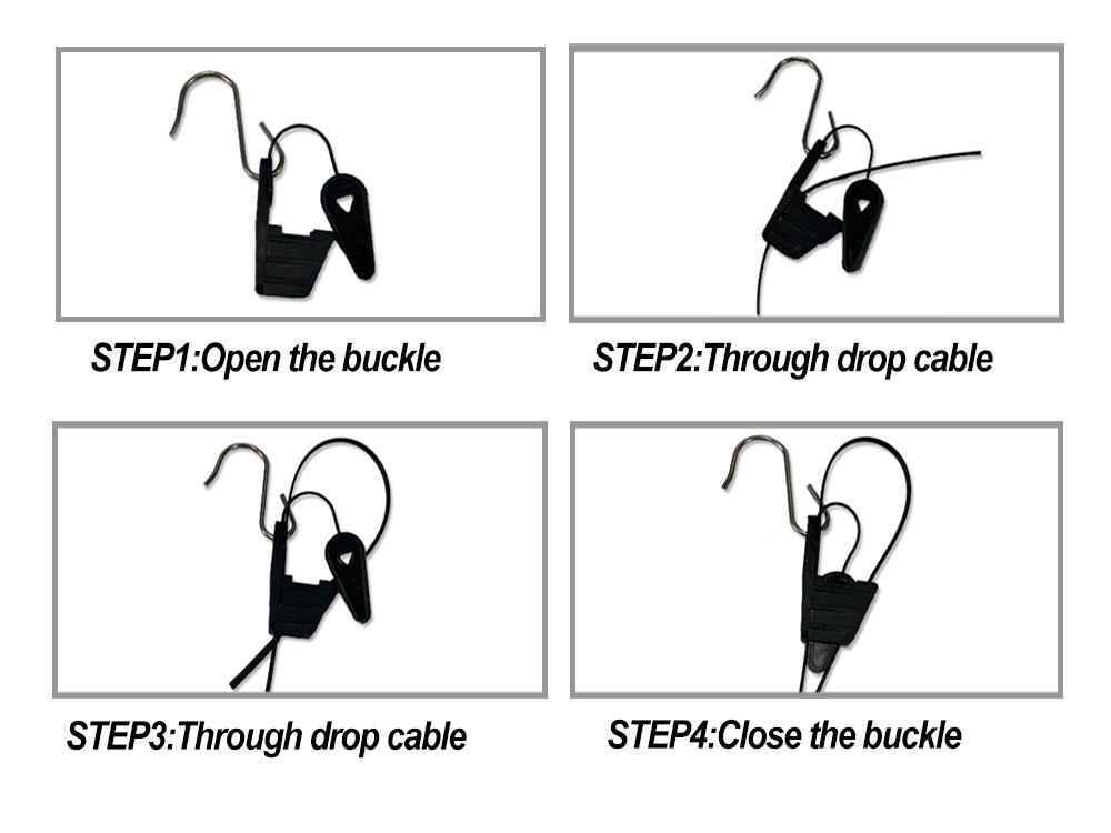 s hook fiber optic cable clamp installation step